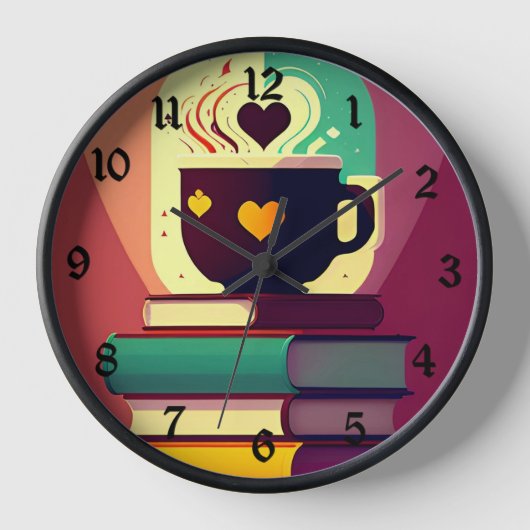 Horloge Livres Et Café (Recto)