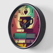 Horloge Livres Et Café (Angle)