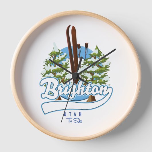 Horloge Logo de Brighton Utah pour skier (Recto)