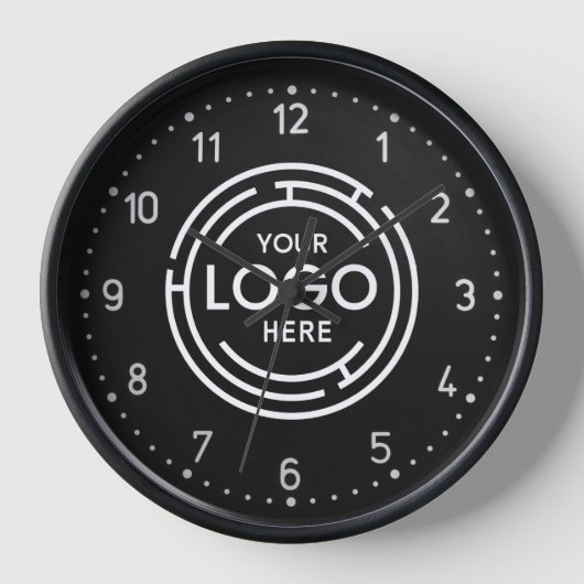 Horloge Logo de l'entreprise cadenas noir blanc (Recto)