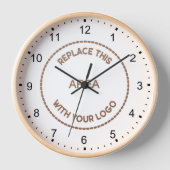 Horloge Logo d'entreprise Chiffres simples (Recto)