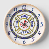 Horloge Logo du service d'incendie Badge bleu et blanc (Recto)