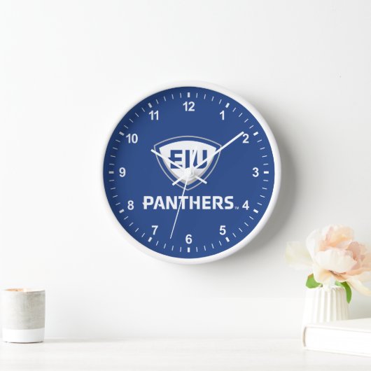 Horloge Logo Eastern Illinois Panthers Shield & Wordmark (Maison)