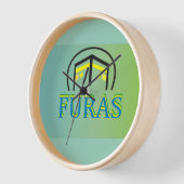 Horloge Logo FURAS arabe moderne - Moyen-Orient futuriste (Angle)