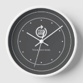 Horloge Logo gris blanc personnalisé (Recto)