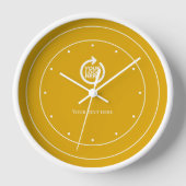 Horloge Logo Personnalisé Blanc Jaune (Recto)