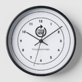 Horloge Logo Personnalisé Noir Blanc (Recto)