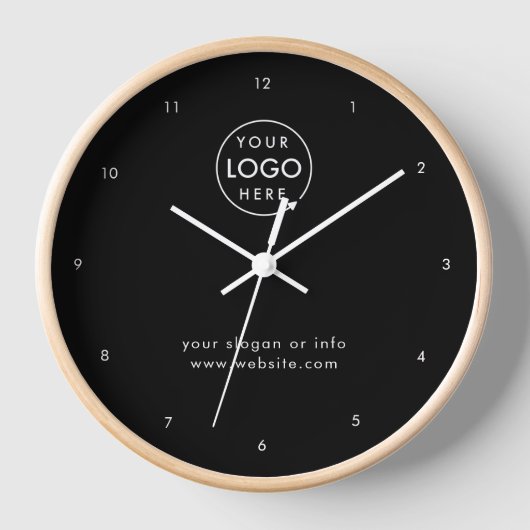 Horloge Logo professionnel Entreprise moderne Noir (Recto)