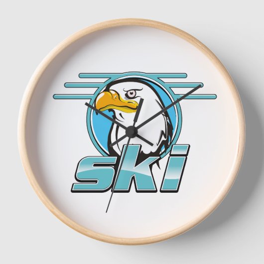 Horloge Logo ski aigle doré rétro (Recto)