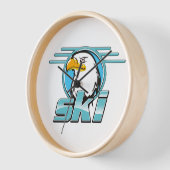 Horloge Logo ski aigle doré rétro (Angle)