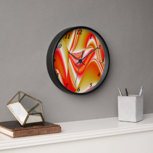 Horloge Love and Gold Abstrait 3D Rainbowart