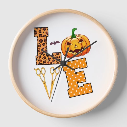 Horloge Love Halloween coiffeuse (Recto)
