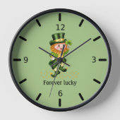 Horloge Lucky Green Gnome pour toujours (Recto)
