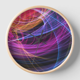 Horloge Lumière tourbillonnante arc-en-ciel abstrait