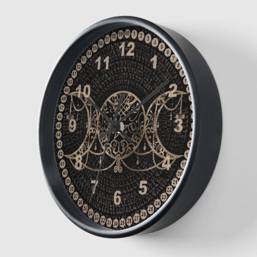 Horloge Lune triple or de sorcière/déesse/Hekate #2 (Angle)