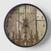 Horloge Lustre personnalisé à l'aspect de bois rustique an (Recto)