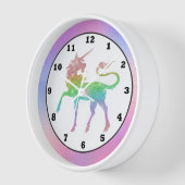 Horloge Magnifique arc-en-ciel licorne filles décoration d (Angle)