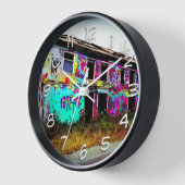 Horloge Maison abandonnée avec Graffiti coloré (Angle)