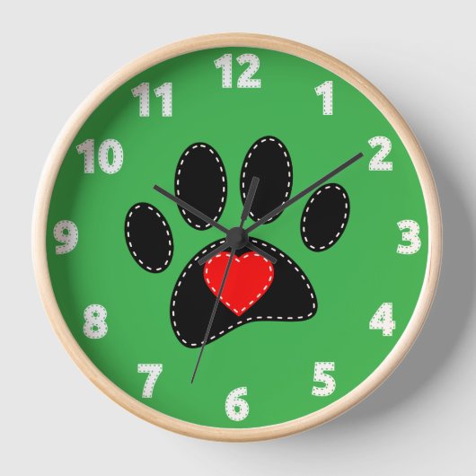 Horloge Maman Chien Dessin Vert (Recto)