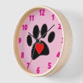 Horloge Maman de chien dessine rose (Angle)