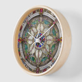 Horloge Mandala de rubis, d'améthyste, de saphir et de per (Angle)