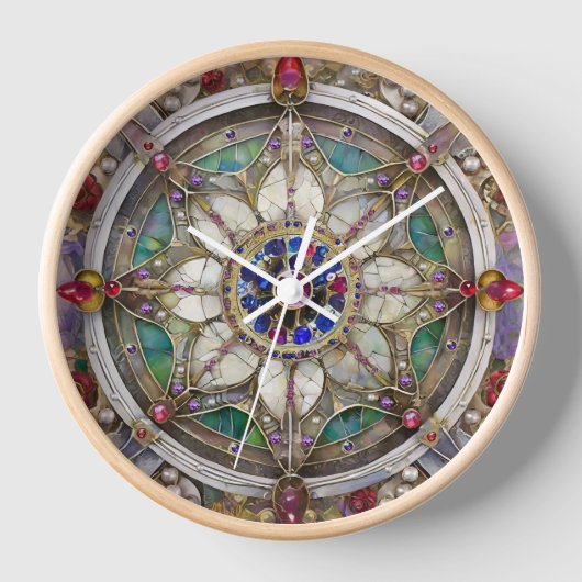 Horloge Mandala de rubis, d'améthyste, de saphir et de per (Recto)