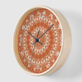 Horloge Mandala orange. (Angle)