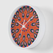 Horloge Mandala Retro Orange Hipster Decor (Angle)