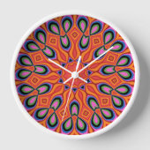 Horloge Mandala Retro Orange Hipster Decor (Recto)