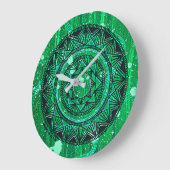 Horloge Mandala verte (Angle)
