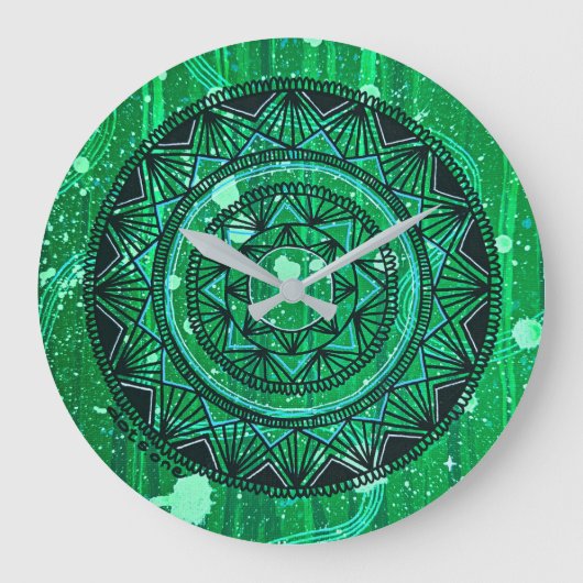 Horloge Mandala verte (Recto)