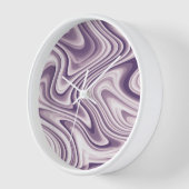 Horloge Marbre Abstrait pourpre liquide (Angle)