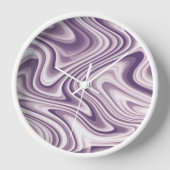 Horloge Marbre Abstrait pourpre liquide (Recto)