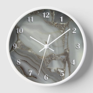 Horloge Marbre gris avec Veine or