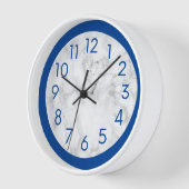 Horloge Marbre Moderne Bleu Et Blanc (Angle)