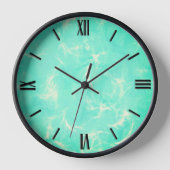Horloge Marbre Swirl Impression en Aqua douce et blanc enc (Recto)