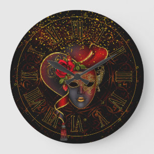 Horloge Mardi Gras, Carnaval Masque bleu Casquette