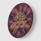 Horloge Mardi Gras, Masque à bijoux d'or (Angle)