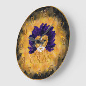 Horloge Mardi Gras, Masque Mardi Gras En Plumes Bl (Angle)