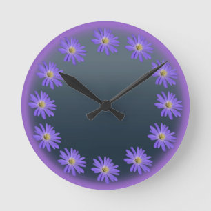 Horloge marguerite mauve marguerite bleu cadenas
