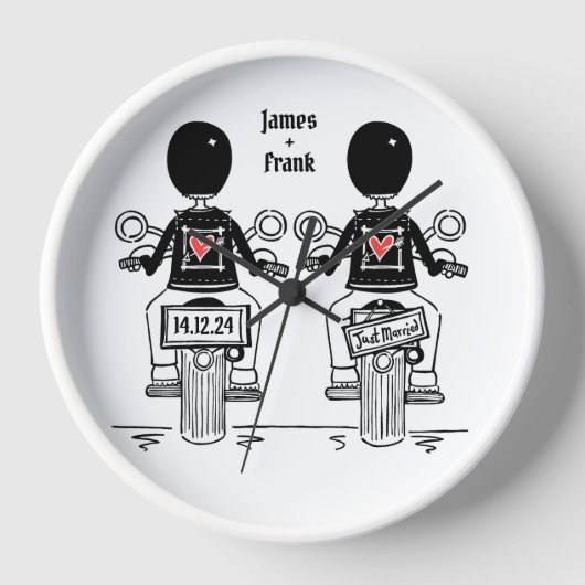 Horloge Mariage motocyclette Grooms (Recto)