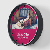 Horloge Mariage photo personnalisé rose (Angle)