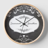 Horloge Mariages de typographie sur tableau noir (Recto)