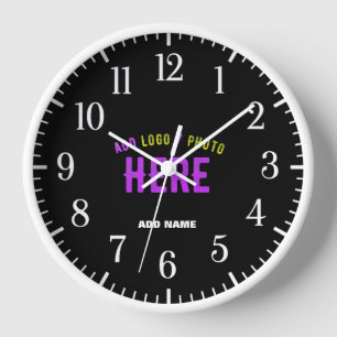 HORLOGE MARQUE VERIFIEE NOIRE PERSONNALISABLE MODERNE ET C