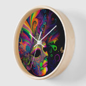 Horloge Masque facial de Mardi Gras psychédélique (Angle)