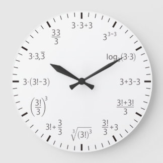 Horloge mathématique 3 x 3 - trois fois trois