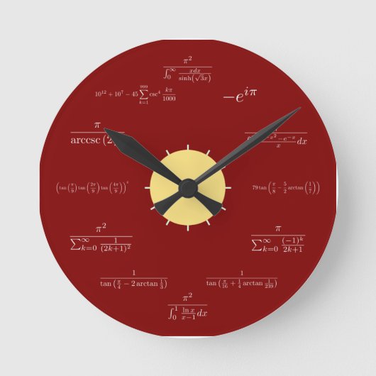 Horloge mathématique (arrière - plan rouge) (Recto)