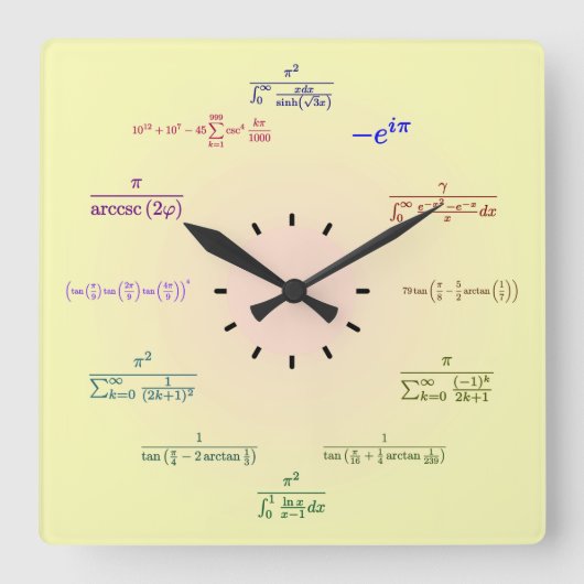 Horloge mathématique (dégradé jaune-bracelet) (Recto)