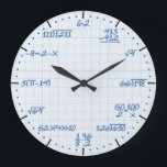 Horloge mathématique d'équations<br><div class="desc">Une horloge murale décorative mathématique unique de papier de graphique d'équations. Une grande addition à toute maison,  école ou bureau. Fait également une grande idée de cadeau pour n'importe quel professeur ou professeur.</div>