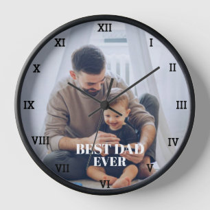 Horloge Meilleur Papa Jamais Photo Collage Créer Votre Pro